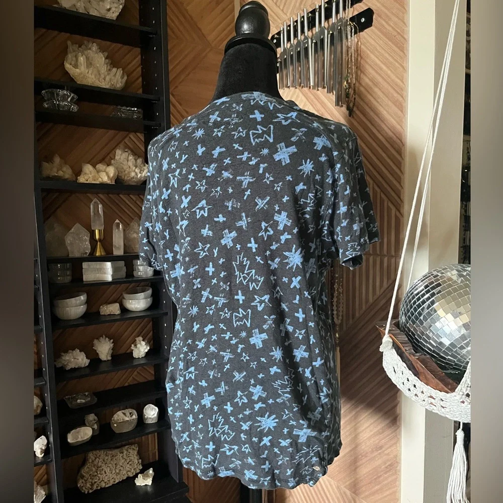 Cool Zadig & Voltaire blue graphic short sleeve T shirt size Large
